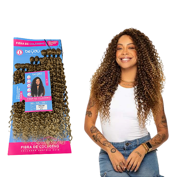 CABELO CACHEADO MEU BB FIBRA DE COLAGENO BE YOU ENTRELACE - 70CM 10 TELAS