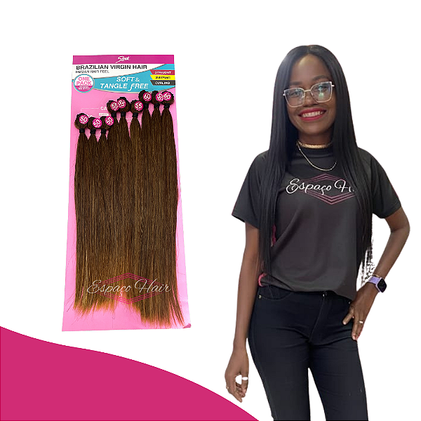 CABELO LISO WHITNEY PLUS - BIO VEGETAL - 320G - BRAZILIAN VIRGIN HAIR - ALTA DURABILIDADE