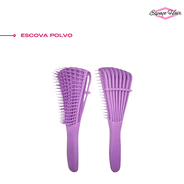 ESCOVA DE CABELO POLVO MULTIFUNCINAL PARA CRESPAS E CACHEADAS