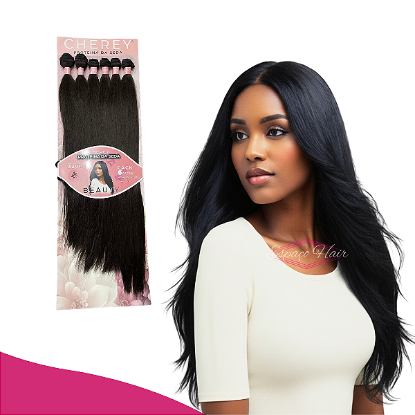 CABELO LISO LUXE BEAUTY - PROTEINA DA SEDA - CHEREY - 320G - 65CM