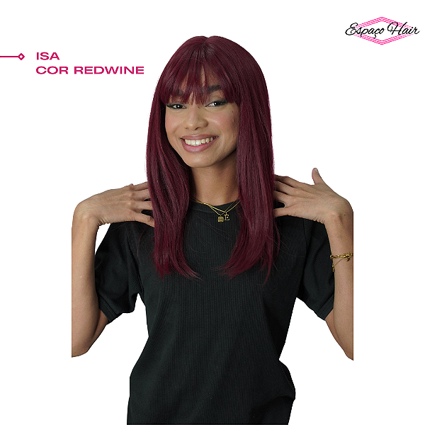PERUCA WIG ISA COR REDWINE - FIBRA ORGANICA PREMIUM - MODERN GIRL
