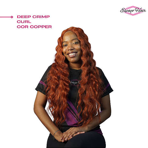 PERUCA WIG LACE DEEP CRIMP CURL COR COPPER
