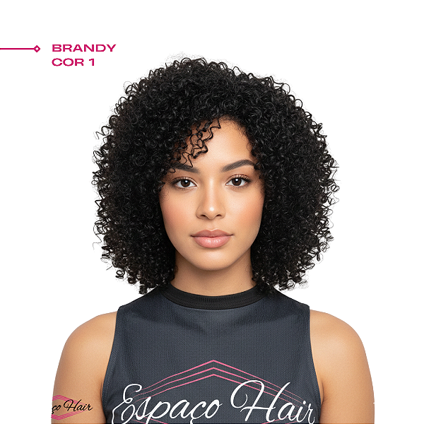WIG BRANDY COR 1 PRETA - PERUCA CURTA CACHEADA