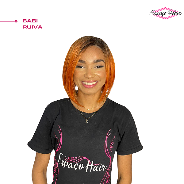 Lace Wig Babi Fibra Futura Cor Ruiva - Fashion Line