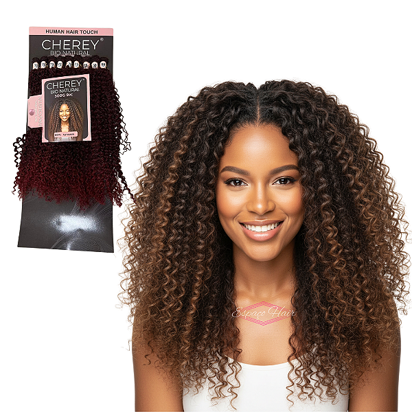 CABELO CACHEADO FAVORITA - BIO NATURAL - CHEREY - HUMAN HAIR TOUCH