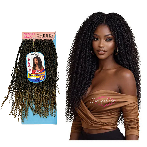 CABELO BOHO PASSIOS - TWIST COM CACHOS - CHEREY - CROCHET BRAIDS - ORGANICO