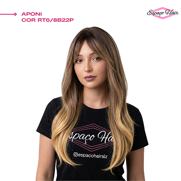 WIG APONI COR RT6/8B22P - LISA COM FRANJA - ORGANICO PREMIUM - ROYAL QUEEN