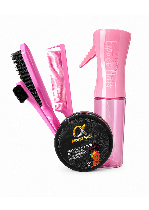KIT BABY HAIR - POMADA+ESCOVAS DE BABY HAIR+BORRIFADOR
