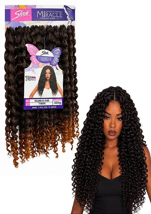 CABELO CACHEADO HELENA XL -FIBRA PREMIUM - MIRACLE- 75CM