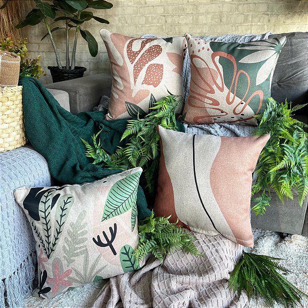 Capa de Almofada bella Estampada 45x45 (orgânica rosé)