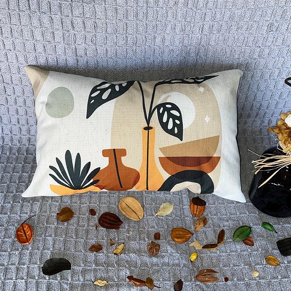 Capa Baguete linho Estampada 30x50 (vaso)