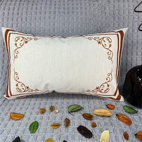 Capa Baguete linho Estampada 30x50 (moldura terracota)