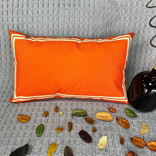 Capa Baguete linho Estampada 30x50 (moldura laranja)