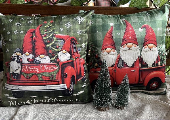 Capa para almofada "Natalina " estampada de veludo ( 45x45 ) KIT 16