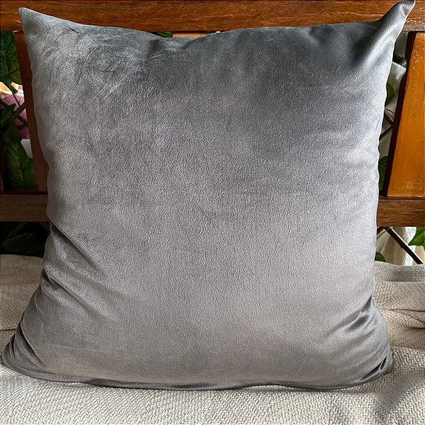 Capa almofada veludo liso ( 45x45 ) Cinza
