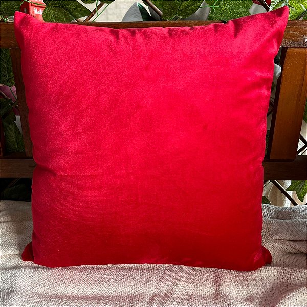Capa almofada veludo liso ( 45x45 ) Vermelho
