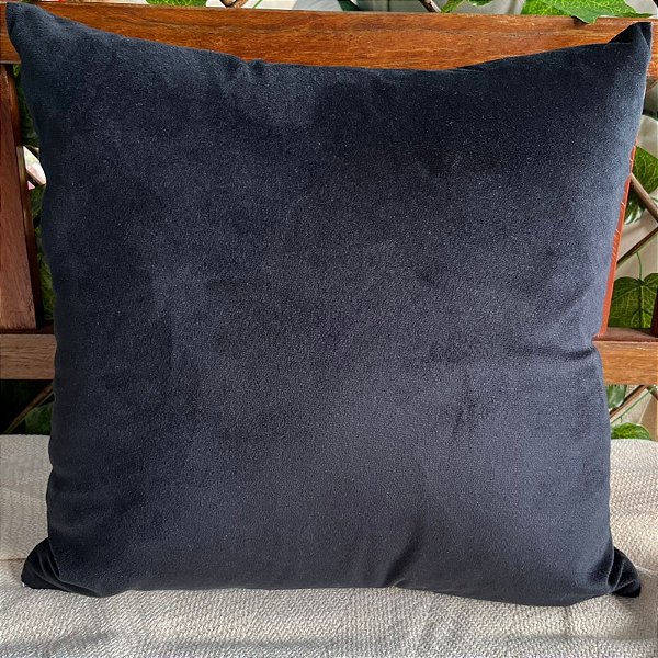 Capa almofada veludo liso ( 45x45 ) Preto