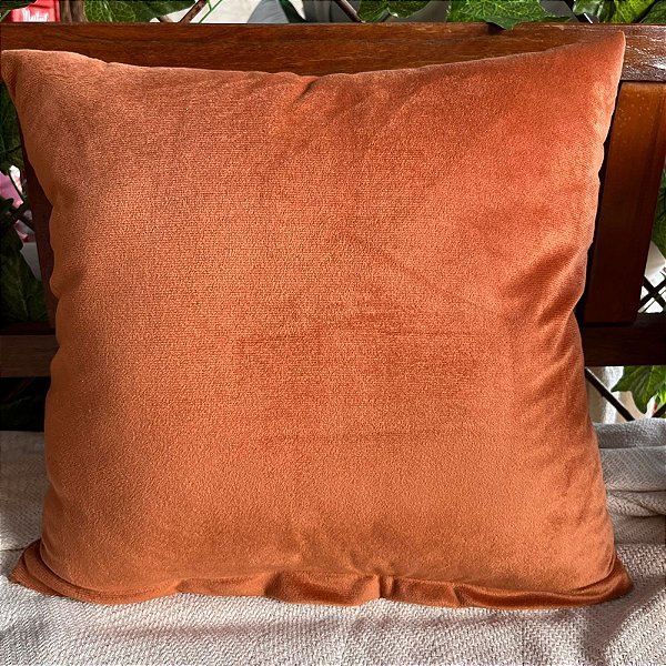Capa almofada veludo liso ( 45x45 ) Terracota