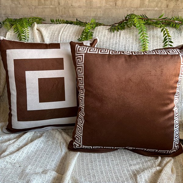 Capas para almofadas de veludo estampado geometrico 4 (45x45) kit com 2 peças