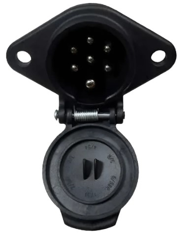 Tomada Engate Fêmea (Fixa) Redonda 7 Polos Polarizada Em Nylon