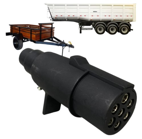 Tomada Engate Macho Redonda 7 Polos - Nylon Polarizado