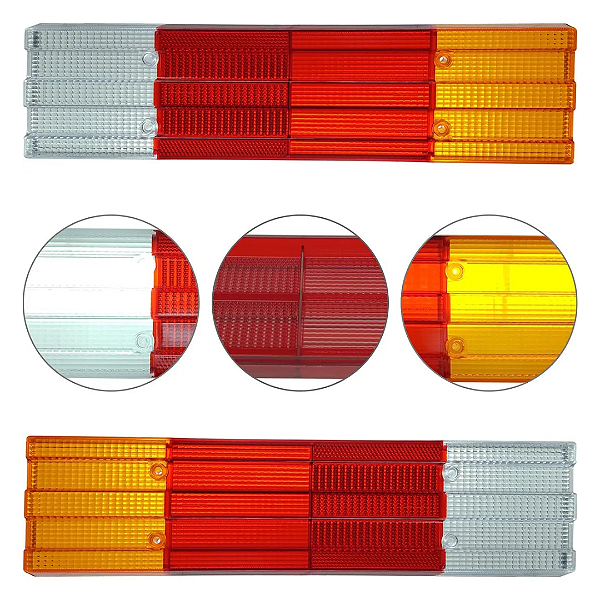 Par de Lente Lanterna Traseira Mb 1620 1418 1634 1935 1938 Tricolor