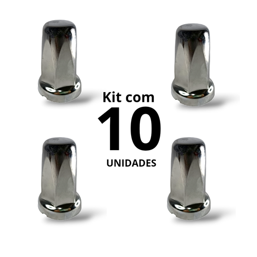 Capa de Porca Belga 32/33 Cromada – Kit com 10 Unidades