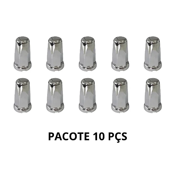 Capa de Porca Belga 27 Cromada - Kit com 10 Unidades