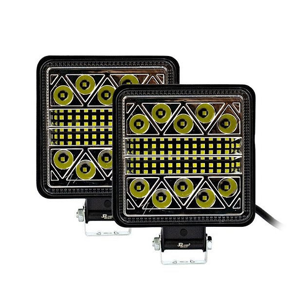 Par Farol de Milha LED 102W Quadrado 20mm Premium