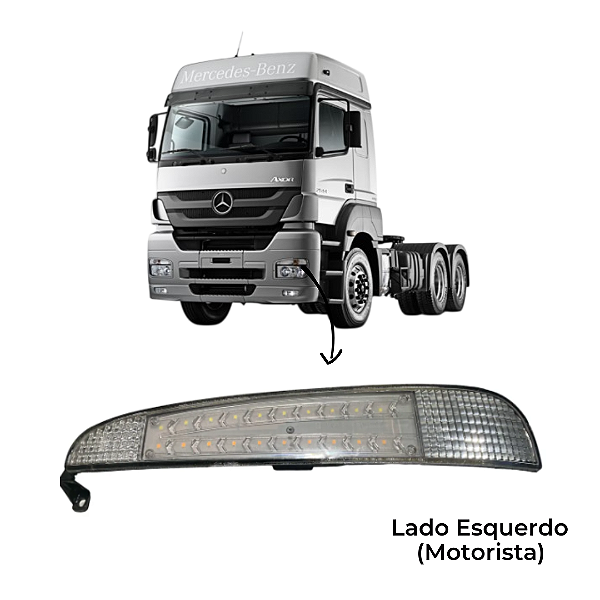 Lanterna de LED Dianteira Pisca e Lanterna Mercedes Axor LE (Lado Motorista)