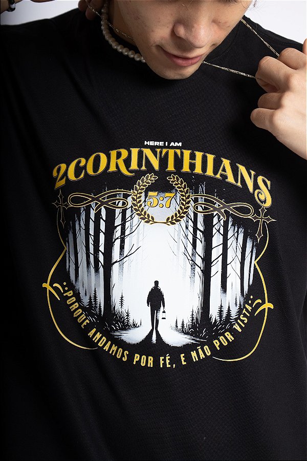 T-SHIRT 2 CORINTHIANS 5:7 UNISSEX TRADICIONAL PREMIUM