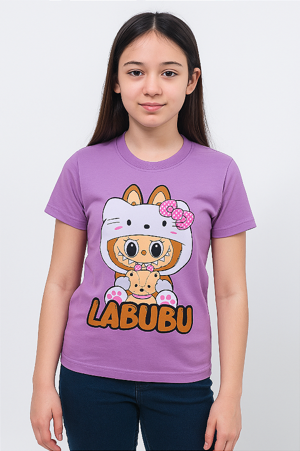 Camiseta Infantil Labubu Roxa