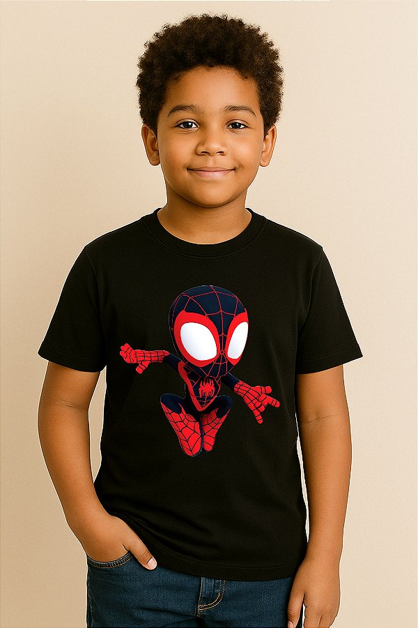 Camiseta Infantil Homem-Aranha Miles