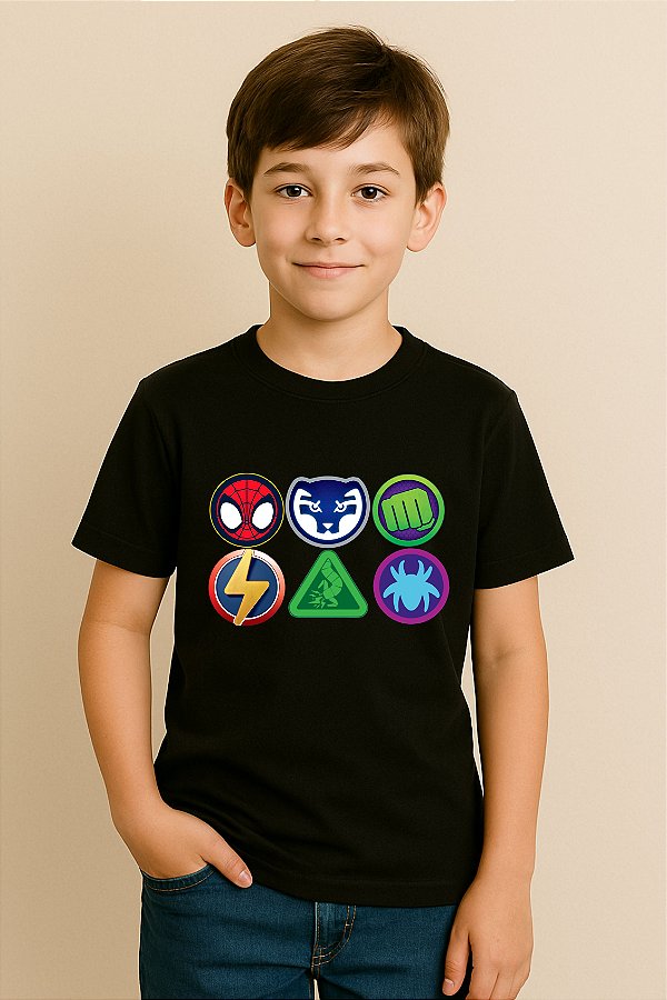 Camiseta Infantil Spidey Friends Elementos