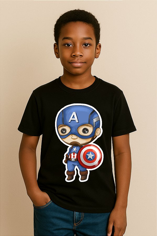 Camiseta Infantil Capitão America