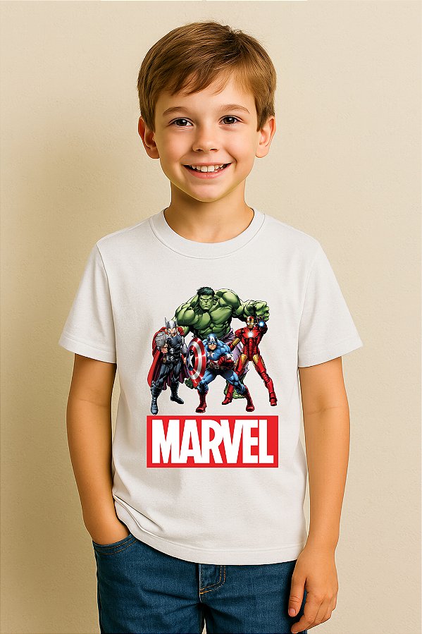 Camiseta Infantil Marvel Hérois