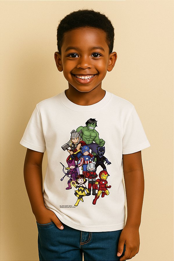 Camiseta Infantil Marvel Hérois