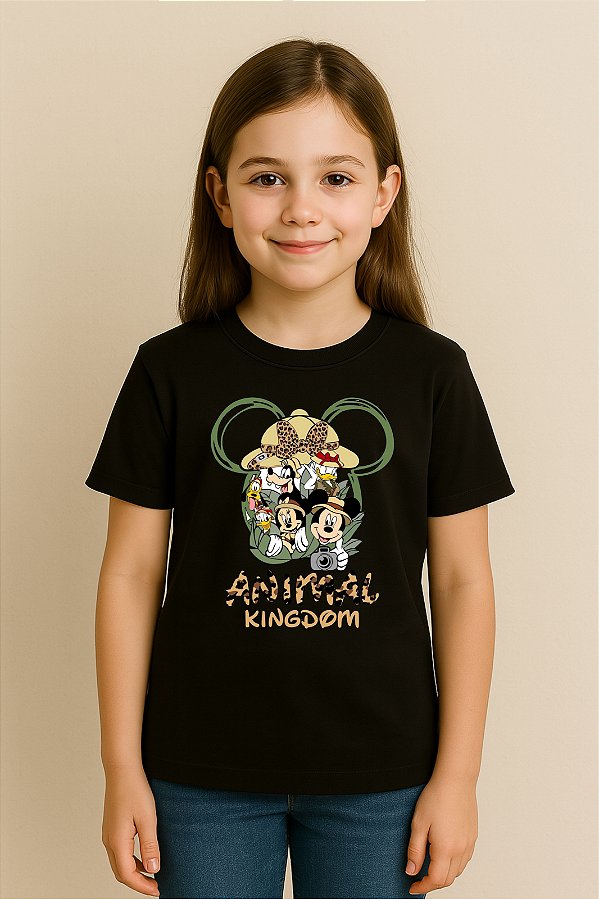 Camiseta Infantil Turma Do Mickey Mouse Animal Kingdom