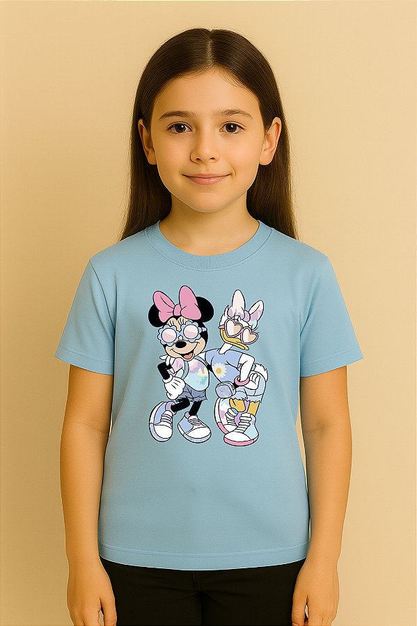 Camiseta Infantil Turma Do Mickey Mouse Minnie E Dayse