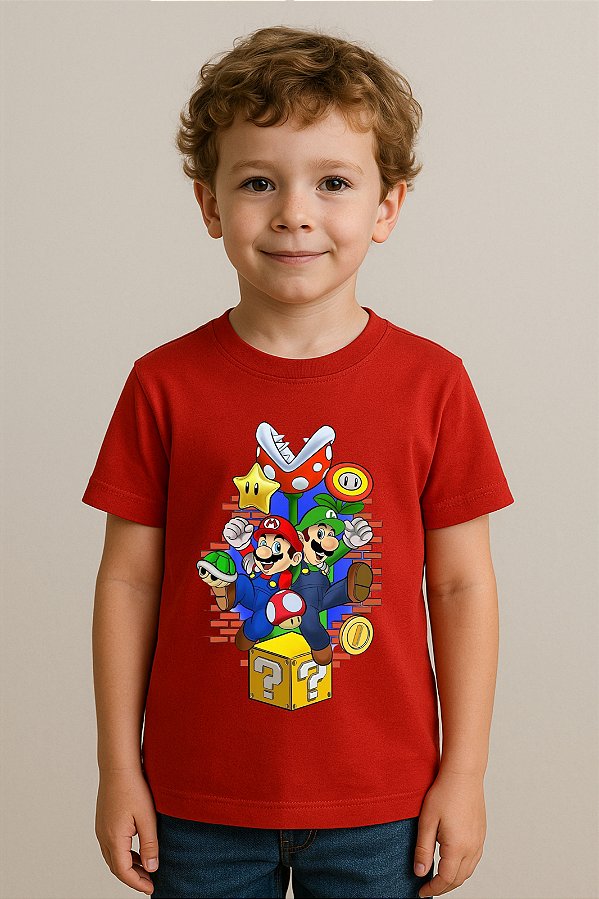 Camiseta Infantil Super Mario