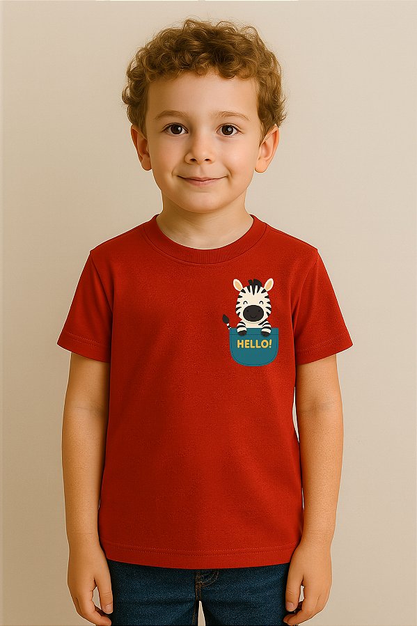 Camiseta Infantil Bolsinho Zebra