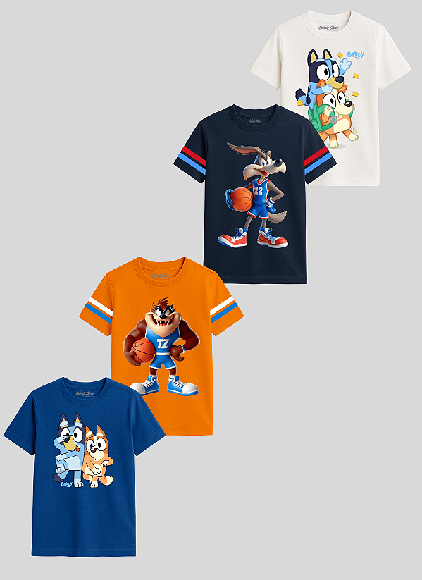 Kit 4 Camisetas Infantis Mais Vendidas