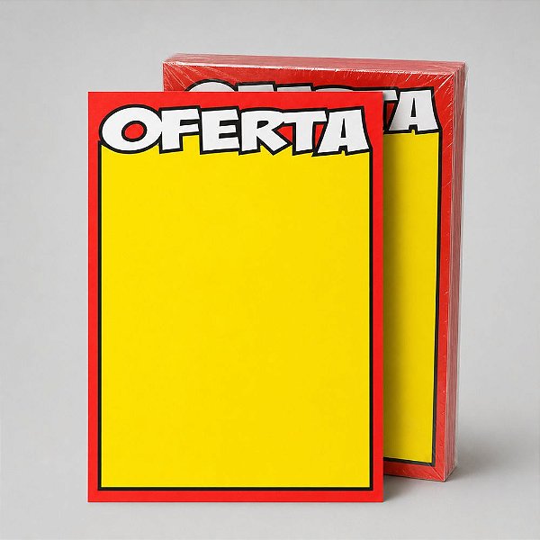 Cartaz de Oferta Amarelo 33cm x 45cm – Código 10 | Papel Cartão 250g | 50 ou 100 Folhas