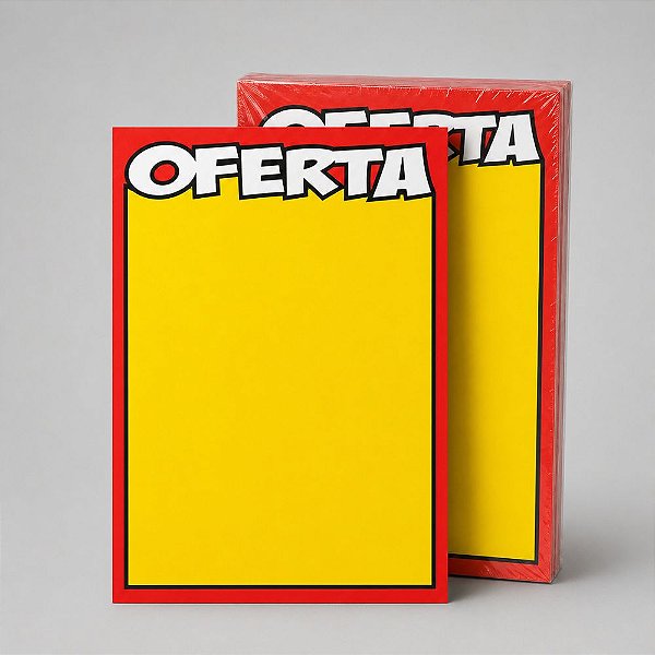 Cartaz de Oferta Amarelo 23cm x 33cm – Código 11 | Papel Cartão 250g | 50 ou 100 Folhas