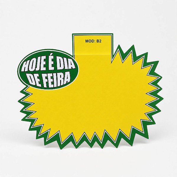 Cartaz Splash Hoje é Dia de Feira 23cm x 15cm – Modelo B2 | Papel Cartão 250g | 50 ou 100 Folhas