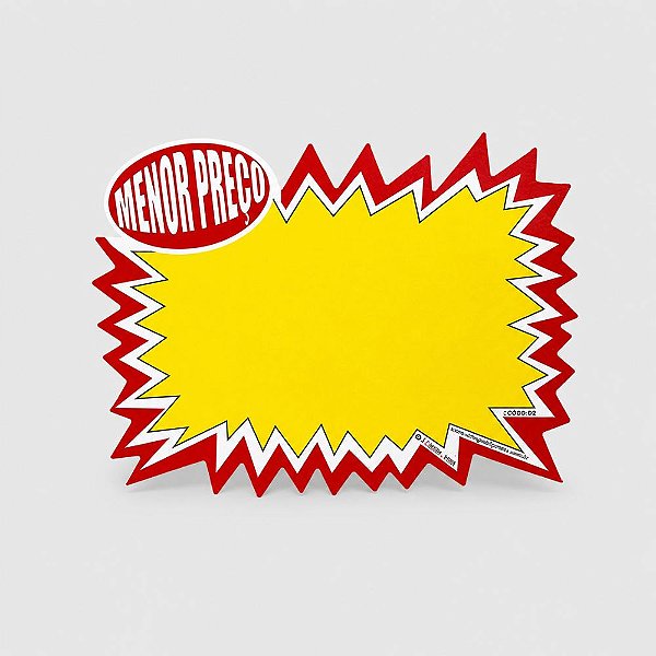 Cartaz Splash Menor Preço 15cm x 11cm – Modelo D2 | Papel Cartão 250g | 50 ou 100 Folhas