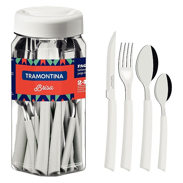 Garfo Faca Talher Faqueiro Inox Brisa Tramontina 23198850