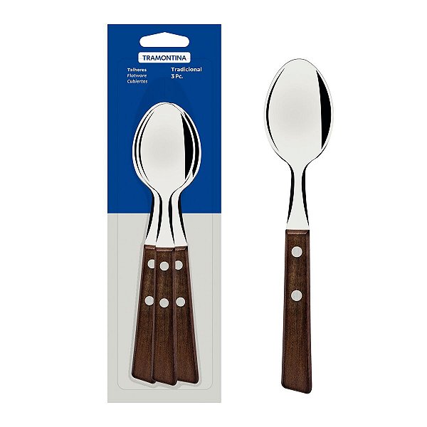 Colher Colheres Inox 3 PCs Tradicional Tramontina 22203300