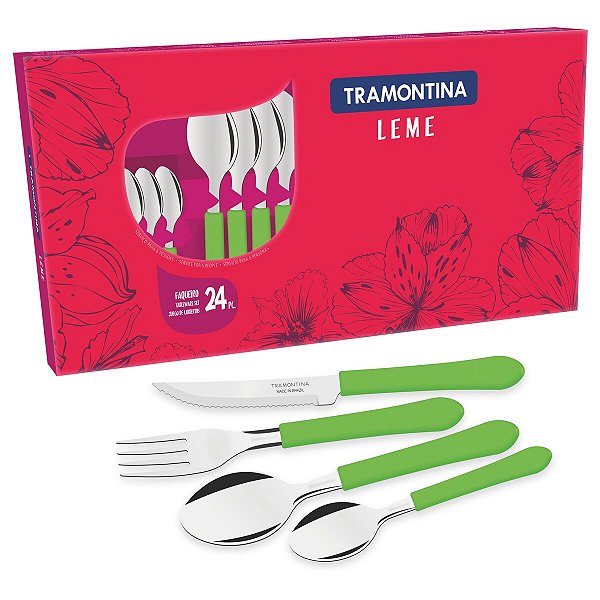 Faqueiro Talher Inox 24 PeCas Verde Leme Tramontina 23198230