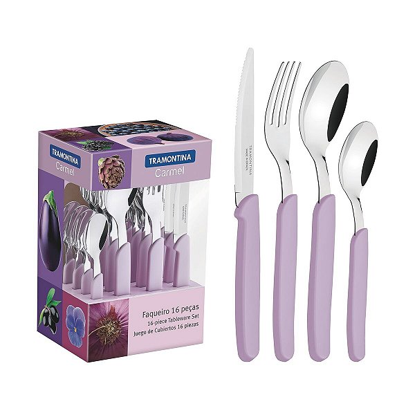 Faqueiro Talher 16 Roxo Purpura Carmel Tramontina 23499012